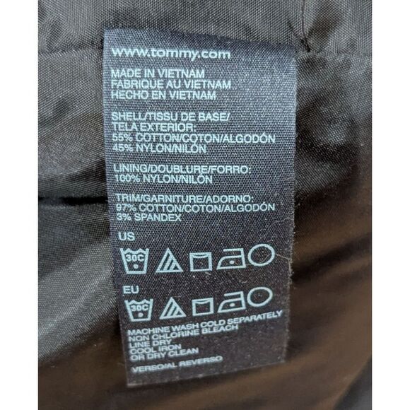 Tommy Hilfiger Black Trench Coat with Belted Waist & Double-Breasted Design NWT - Picture 6 of 6